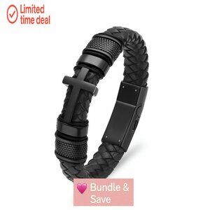 Leather Cuff Bracelet for Ashes Keepsake Memorial Unisex 8.66 Inch